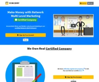 Vincory.com(Certified Network Multi Level Marketing Company) Screenshot