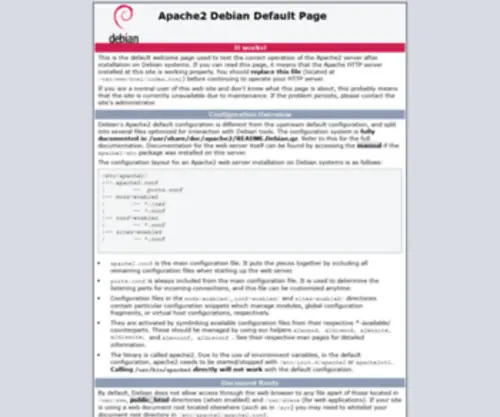 Vinczejanos.info(Apache2 Debian Default Page) Screenshot