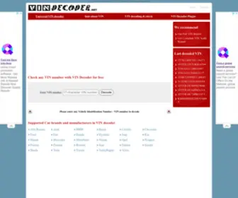 Vindecoder.net(Free VIN number decoder for any cars) Screenshot