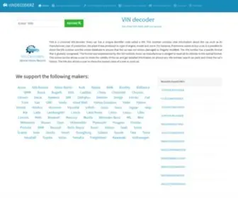 Vindecoderz.com(Free VIN Decoder & Lookup) Screenshot