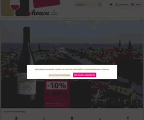 Vinehouse.de(Wein online kaufen beim Weinversand) Screenshot