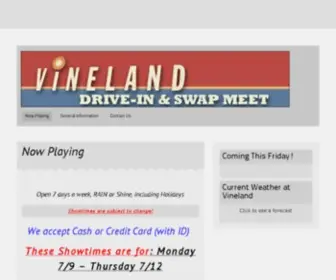 Vinelanddriveintheater.com(Drive-In Cinema California, Outdoor Movie Theaters in CA) Screenshot