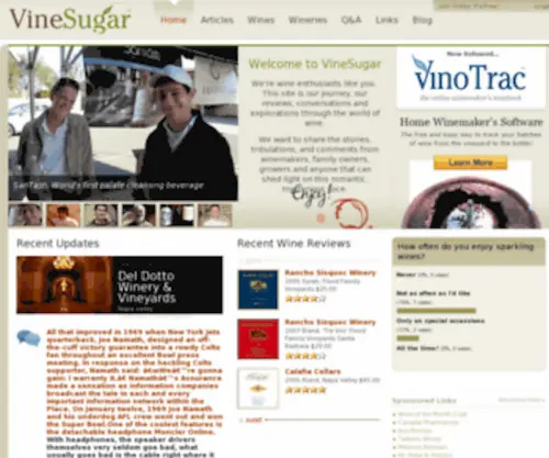 Vinesugar.com(Dedicated to helping you understand everything about wine) Screenshot