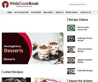 Viniscookbook.com(ViniscookbookVeg Recipes of india) Screenshot