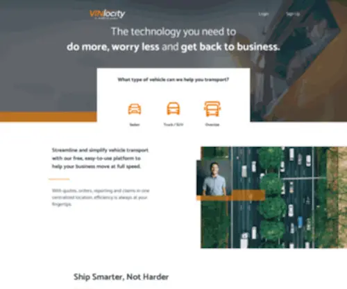 Vinlocity.com(Your Vehicle Transportation Management Platform) Screenshot