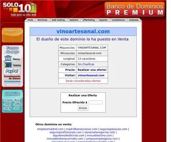 Vinoartesanal.com(Este dominio esta en venta en Solo10.com) Screenshot