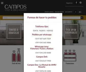 Vinotecacampos.com.ar(Somos una familia de San Lorenzo (Santa Fe)) Screenshot