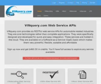 Vinquery.com(VIN decoder/exploder) Screenshot