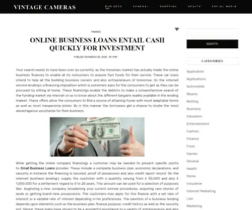 Vintage-Cameras.com(An antique and classic camera collection) Screenshot