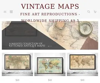 Vintage-Maps-Prints.com(Vintage Maps and Prints) Screenshot