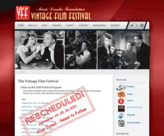 Vintagefilmfestival.ca(Vintage Film Festival) Screenshot