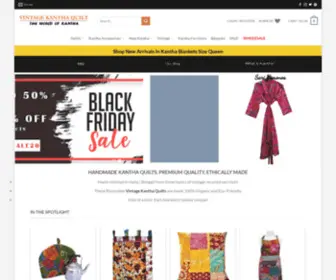 Vintagekanthaquilt.com(Buy Handmade Kantha Quilts) Screenshot