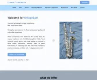 Vintagesax.com(Vintage Sax) Screenshot