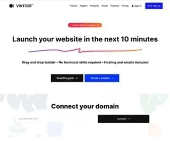 Vintcer.com(Drag and Drop website builder with lifetime plans) Screenshot