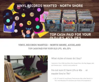 Vinylrecordswantednorthshore.co.nz(Get rid of your unwanted records for cash. We can pickup at a time convenient for you. Phone) Screenshot