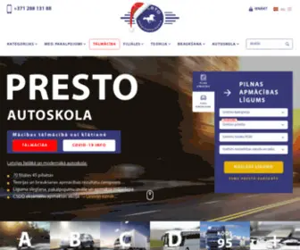 Vipautoskola.lv(Presto Autoskola) Screenshot