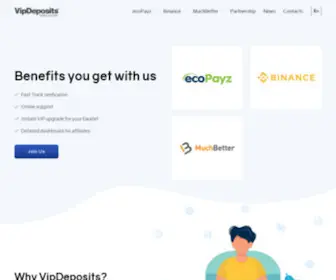 Vipdeposits.com(EcoPayz, Binance and MuchBetter Loyalty Program) Screenshot