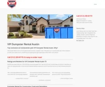 Vipdumpsterrental.com(Austin Dumpster Rental Guide reveals) Screenshot