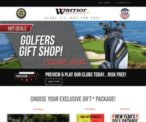 Vipgolfrewards.com(Warrior Custom Golf) Screenshot