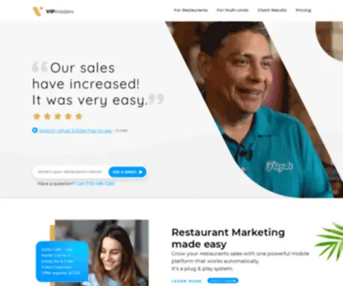 Vipinsiders.com(Restaurant Marketing) Screenshot