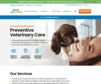 Vippetcare.com(Veterinary Preventive Care Clinics) Screenshot