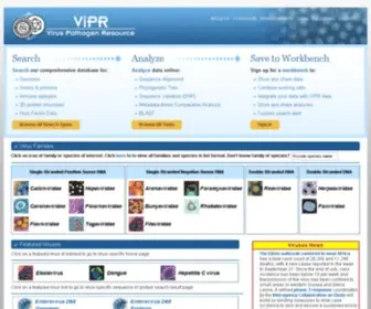 Viprbrc.org(Virus Pathogen Database and Analysis Resource (ViPR)) Screenshot