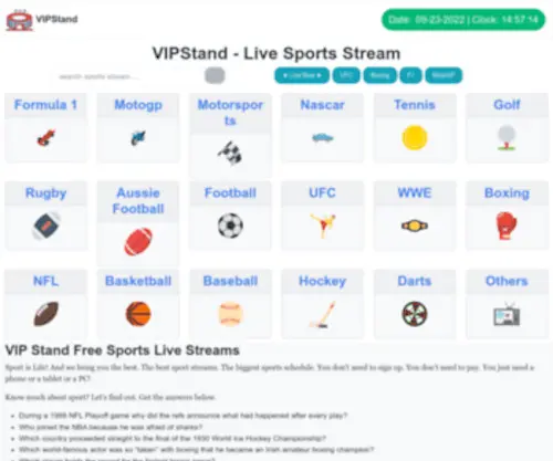 Vipstand.se(Live Sports Stream) Screenshot