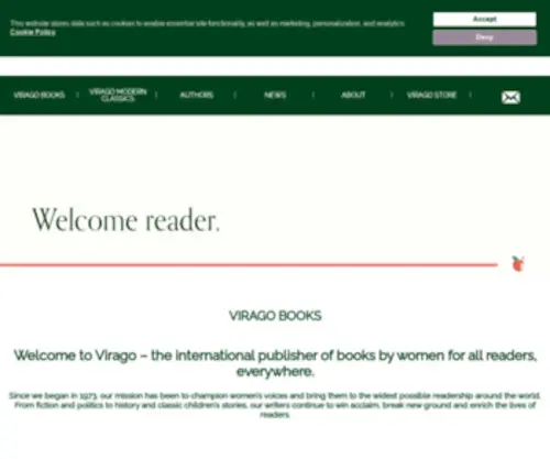 Viragobooks.net(The international publisher of books by women for all readers) Screenshot