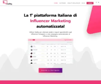 Virality.community(Piattaforma di Influencer Marketing su Instagram) Screenshot