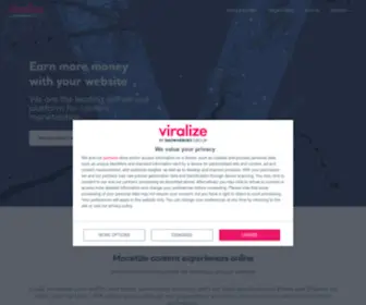 Viralize.com(The intuitive video content monetization platform) Screenshot