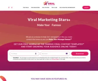 Viralmarketingstars.com(We are on a mission to help 1m+ entrepreneurs like you create content) Screenshot