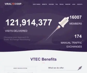 Viraltecoop.com(Traffic Exchange Co) Screenshot
