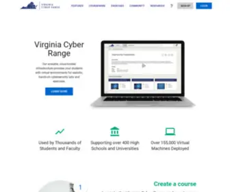 Virginiacyberrange.net(Scalable, cloud-hosted infrastructure providing students with virtual environments for realistic, hands-on cybersecurity labs and exercises) Screenshot