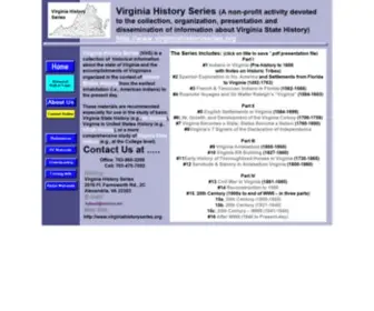 Virginiahistoryseries.org(Virginia History Series) Screenshot