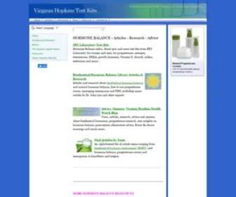 Virginiahopkinstestkits.com(Bioidentical Hormone info) Screenshot