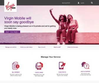 Virginmobile.com.au(Virgin Mobile Australia) Screenshot