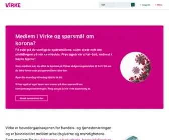 Virke.no(Virke er hovedorganisasjonen for handels) Screenshot