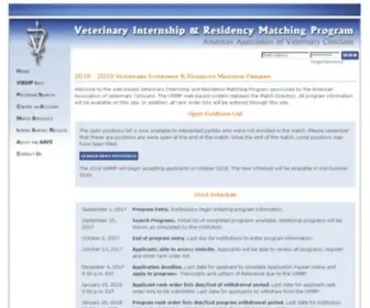 Virmp.org(AAVC's Veterinary Internship and Residency Matching Program) Screenshot