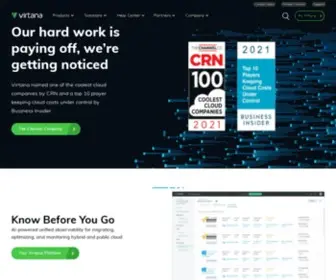 Virtana.com(Hybrid Cloud Infrastructure Migration and Optimization) Screenshot
