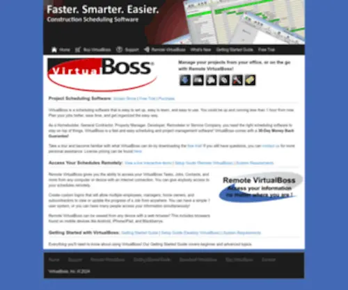 Virtualboss.com(VirtualBoss Construction Scheduling Software) Screenshot