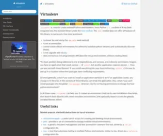 Virtualenv.org(Virtualenv 20.6.1.dev2) Screenshot