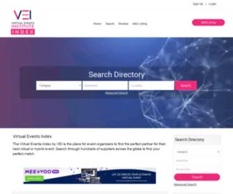 Virtualeventsindex.com(Virtual & Hybrid Events Directory) Screenshot