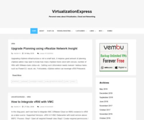 Virtualizationexpress.com(Personal notes about Virtualization) Screenshot