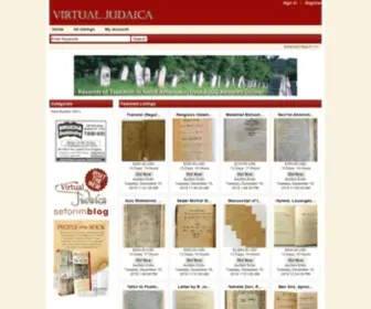 Virtualjudaica.com(Rare Hebrew books Antique Judaica) Screenshot