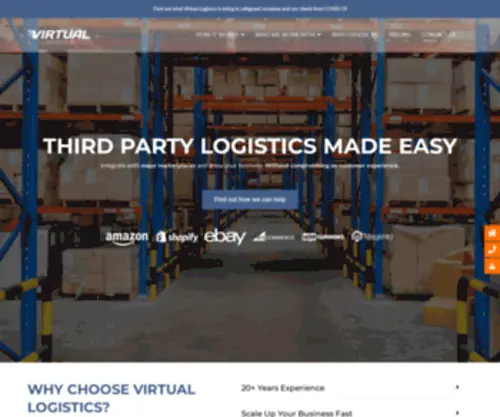 Virtuallogistics.co.uk(Outsourcing order fulfilment to Virtual Logistics) Screenshot