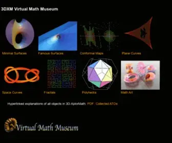 Virtualmathmuseum.org(3DXM Virtual Math Museum) Screenshot