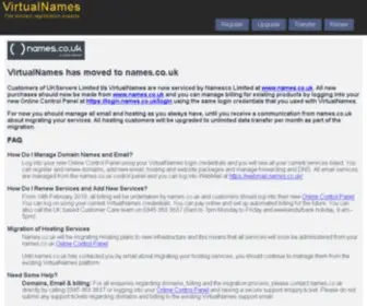 Virtualnames.co.uk(Domain Names) Screenshot