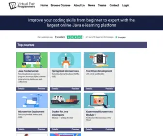 Virtualpairprogrammers.com(Programming Training Courses) Screenshot