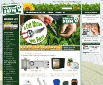 Virtualsunhydroponics.com(Virtual Sun Hydroponics Indoor Plant Growing Systems and Accessories) Screenshot