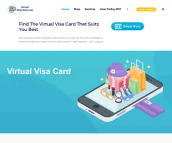 Virtualvisacards.com(Buy Visa Card With Bitcoin) Screenshot